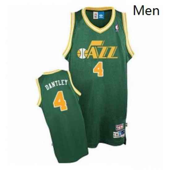 Mens Adidas Utah Jazz 4 Adrian Dantley Swingman Green Throwback NBA Jersey